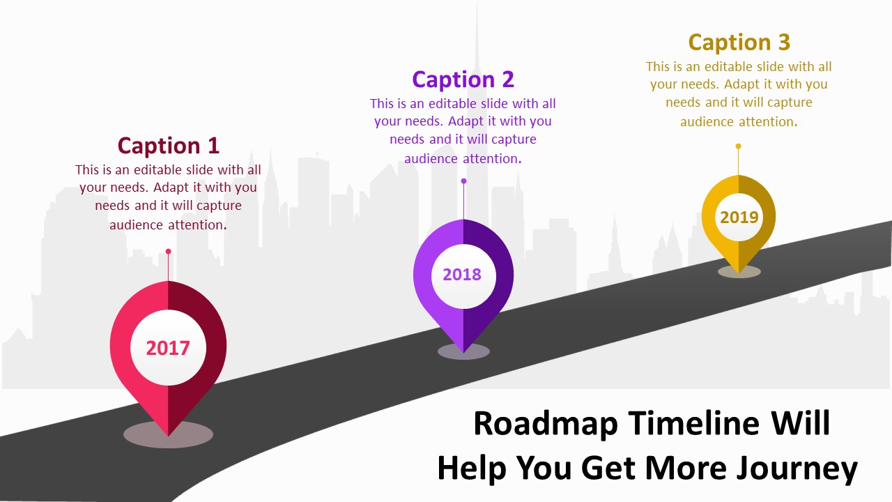 Attractive Roadmap Timeline Template PPT Slide Design